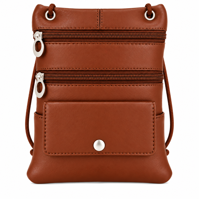 905 Dark Brown Leather/Pu Crossbag (New) (image for) 905 Dark Brown Leather/Pu Crossbag (New)
